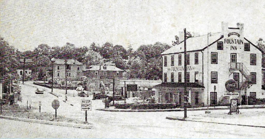 historical picture of the Fountain Inn, time unknown. 